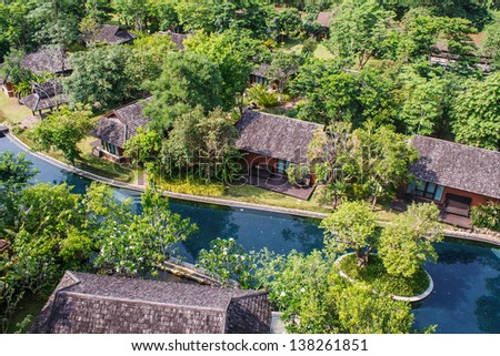 Residence in the hotel garden in Thailand.
