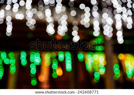 White and Green bokeh circular shape, abstract background.