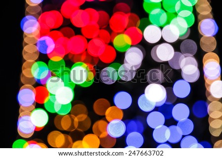 Red, Orange, Blue, White and Green bokeh, abstract background.