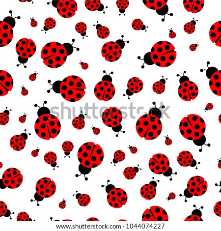 Ladybug seamless pattern vector