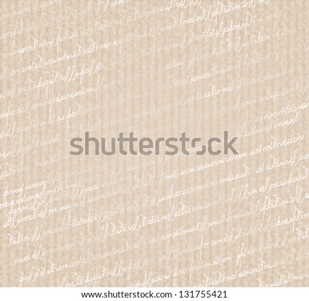 Vintage texture, pattern of a vintage old striped grungy paper with hand writing