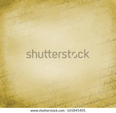 Vintage texture, pattern of a vintage old grungy paper with hand writing