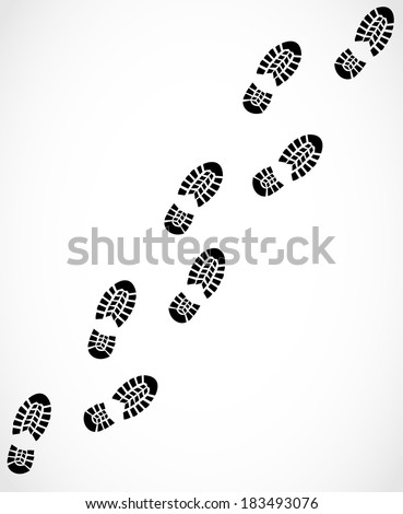 Trail od a sport shoes prints vector