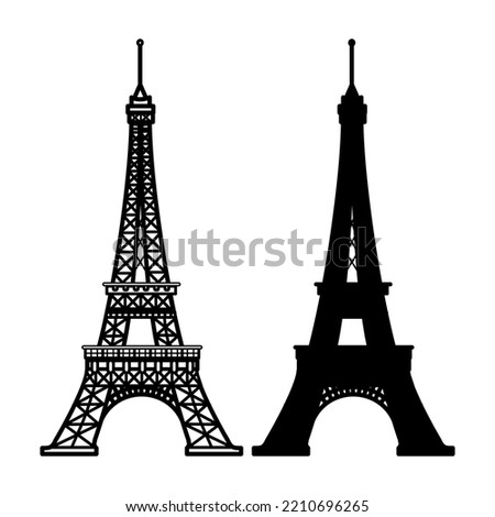 Vector illustration of and Eiffel Tower isolated on white background