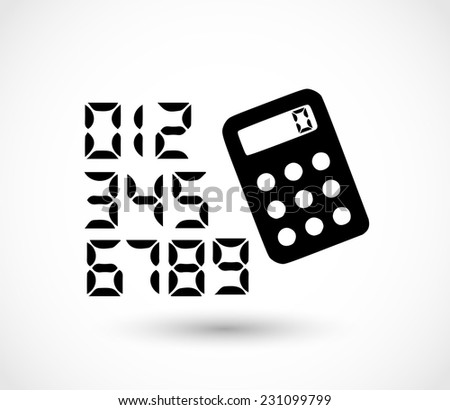 Calculator icon with calculator font numbers vector