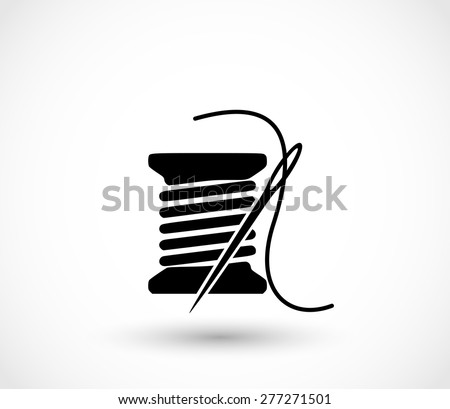 Spool with needle icon vector