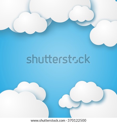 Illustration of a beautiful fluffy empty clouds on a blue background vector