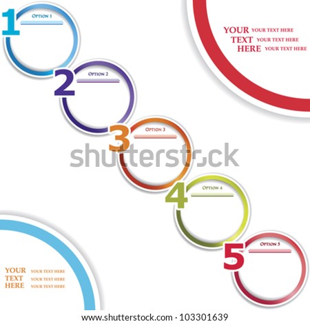 Vector paper numeric options isolated on white