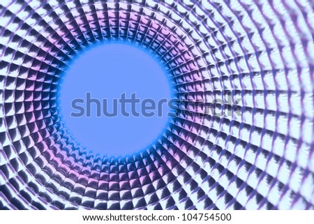 round violet point background in silver reflection tunel