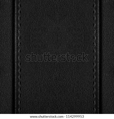 black leather background with two margins, rough pattern