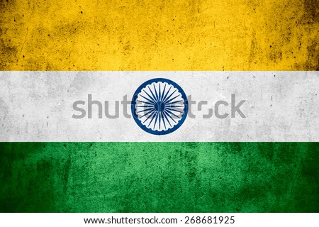 flag of India or Indian banner on rough pattern texture background