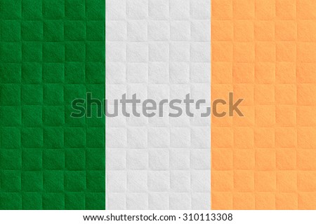 flag of Ireland or Irish banner on check pattern background