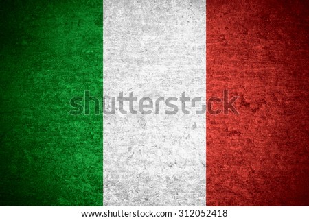 flag of Italy or Italian banner on old metal texture background