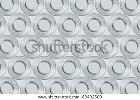 background made from white glass bottles, take down