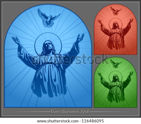 Jesus Christ, holy Spirit, blessing, Christianity, vector