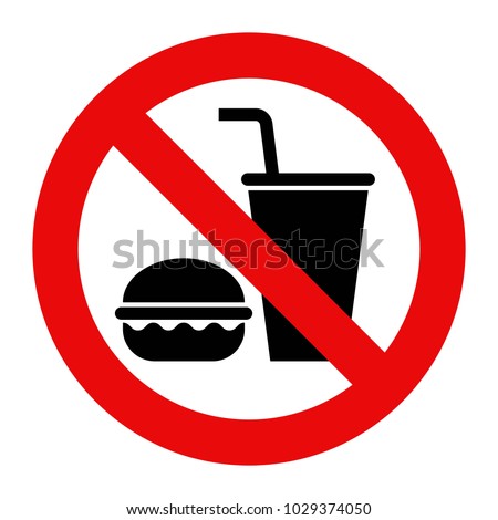 No food and no drinks allowed isolated on white background
