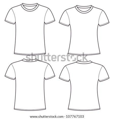 Blank T-Shirts Template Stock Vector Illustration 107767103 : Shutterstock