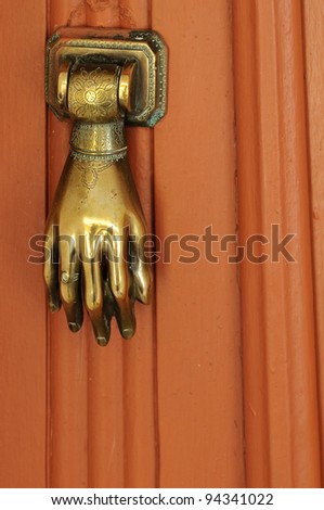 Door handle in old Venetian style.