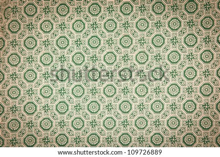 Vintage background  poster with clever green pattern