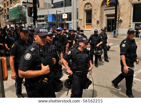 Toronto-June 27: Large Number Of Toronto Police Force Is Visible On ...