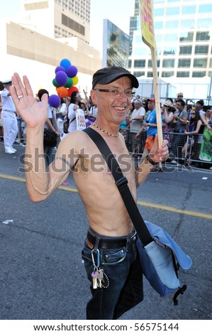 TORONTO-JULY 04: Free speech activist participates at Pride parade in Toronto, July 04, 2010