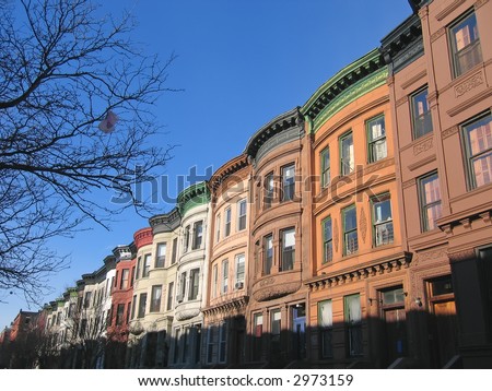 Harlem district and its typical house - New York.
