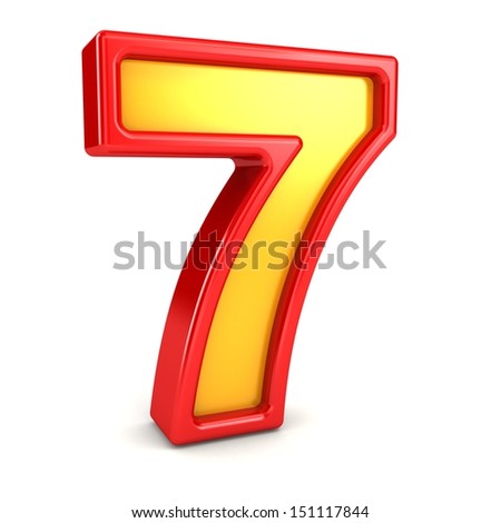 3d Red And Yellow Number - 7 Stock Photo 151117844 : Shutterstock