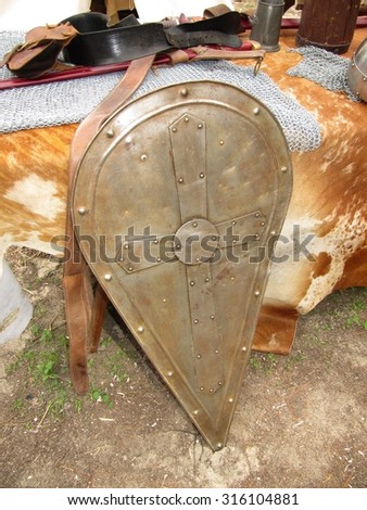 Medieval shield on warcamp.