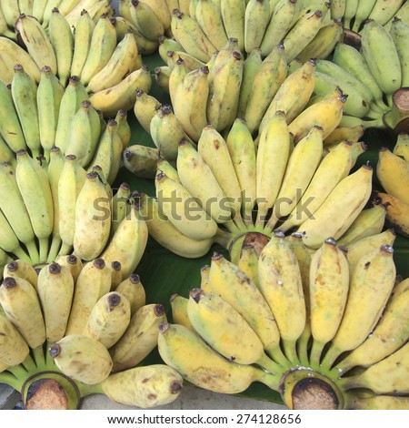 Bunch Of Ripe Bananas At A Street Market