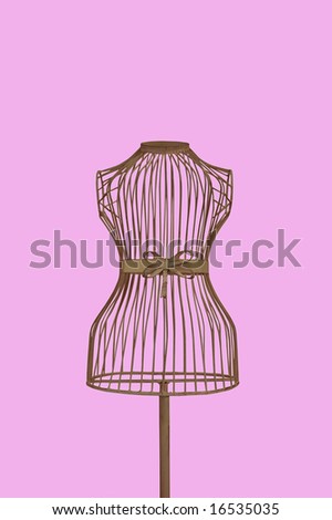a mannequin that is see through with a clipping path on a pink background