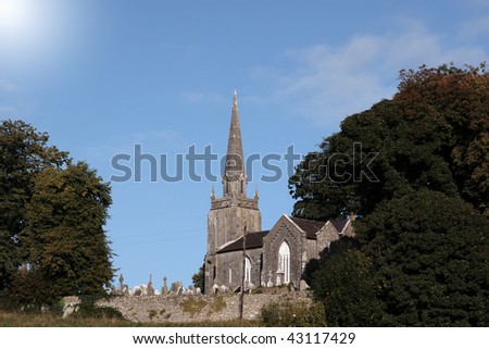 a church on the hill in castletownroche a beautiful irish town in the country