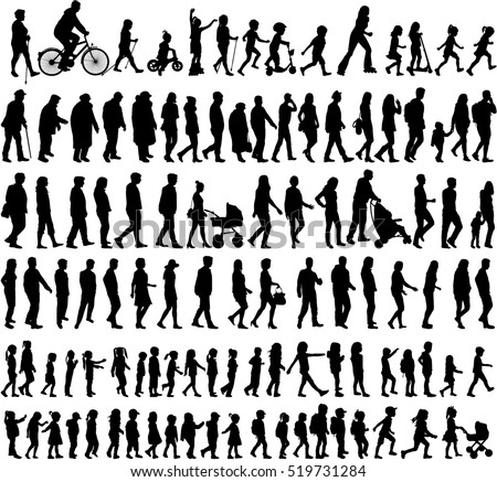 Large collection of silhouettes concept.