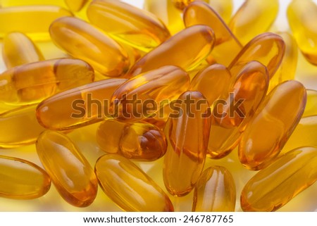 Fish oil group on background