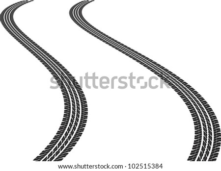 Clip Art Illustration Of Tire Tracks - 102515384 : Shutterstock