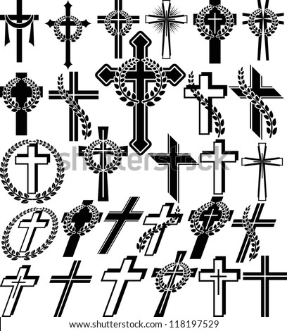 crosses - set of vector illustration