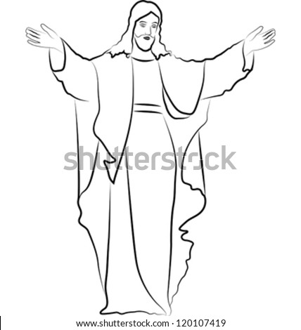 Sketch Jesus Christ Stock Vector 120107419 : Shutterstock