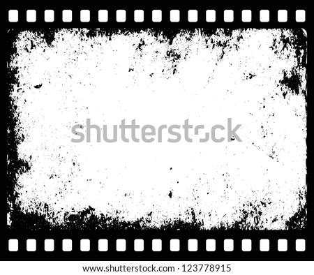 grunge filmstrip with transparent space insert for picture or text