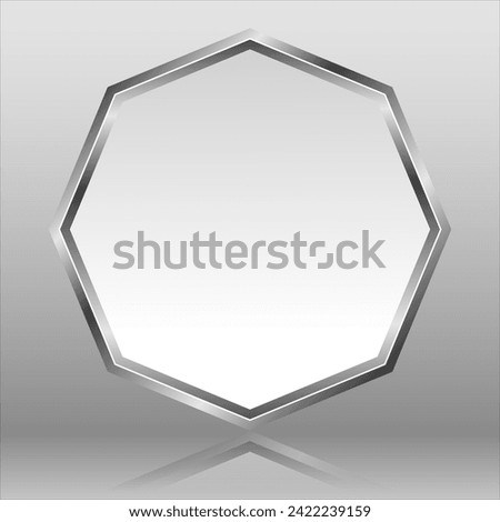 octagonal frame on gray glossy background