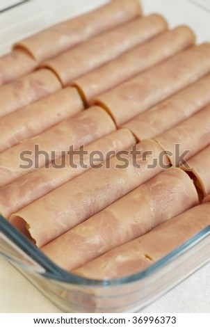 Turkey ham rolls with cheese and meet