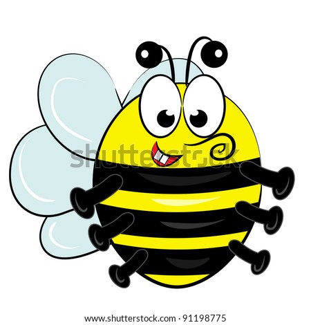 cartoon toy bee. cute striped animal and insect character