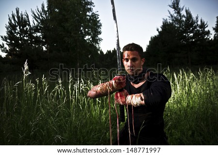 man with sword