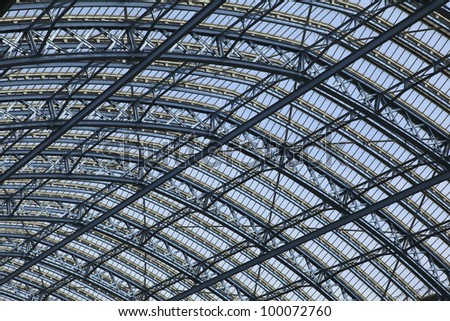 Wrought iron roof structure of Paddington railway station