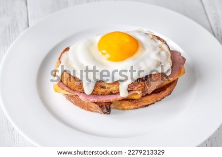 Similar – Image, Stock Photo croque madame Cheese Bread