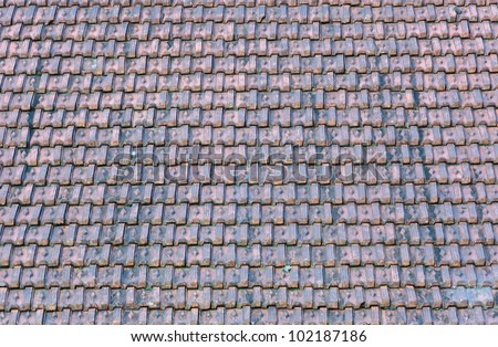 Old tiled roof of vietnamese building