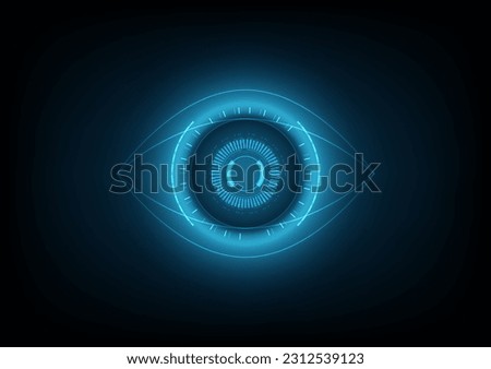 Cyber blue eye vector background. Innovative technology of future. Virtual reality scientific background