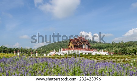 Ho Kham Royal Pavilion, the architectural style of northern Thailand in Royal Park Ratchaphruek, Chiang Mai