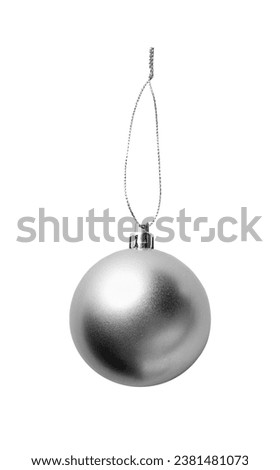 Image, Stock Photo Christmas bauble with silver and shiny stars on christmas tree