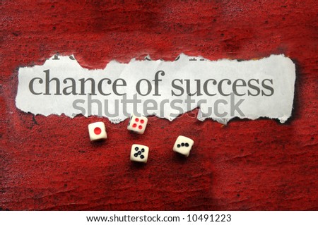 Chance of success in written text and with four dice