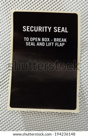 Black adhesive security seal to ensure human body parts transportation