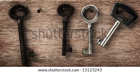 Some vintage keys,close up
